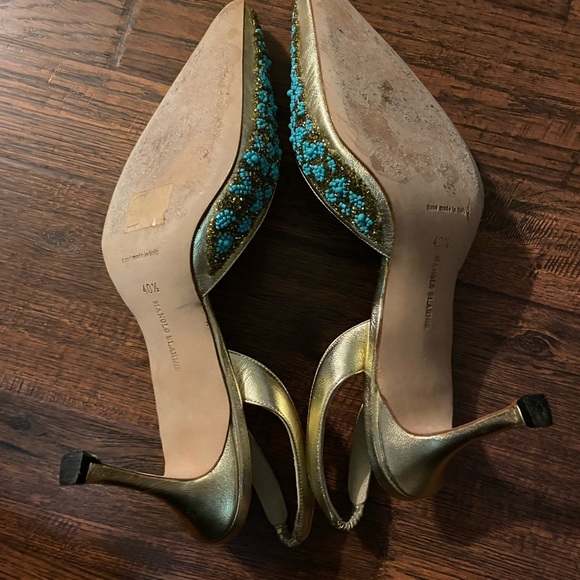 Beaded Manolo Blahnik slingback pumps GREAT condition - Picture 5 of 5
